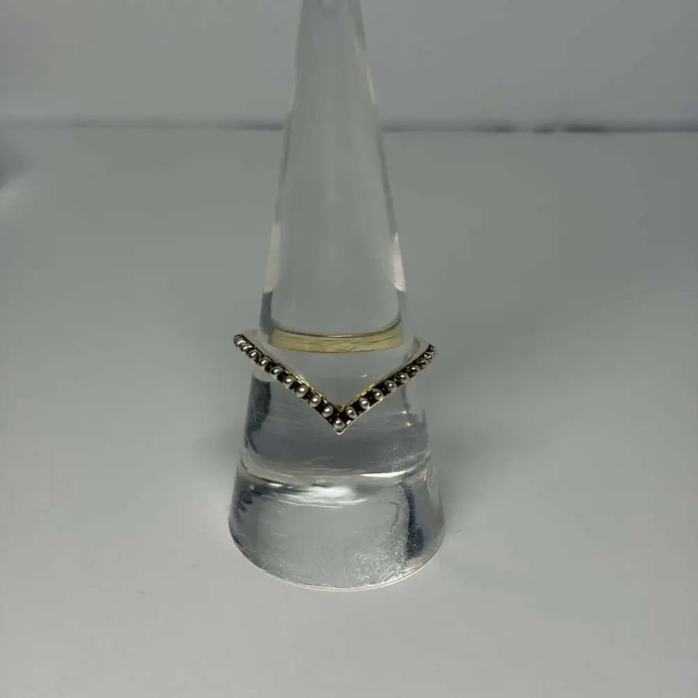 Silver Tone V-Shape Stacking Ring